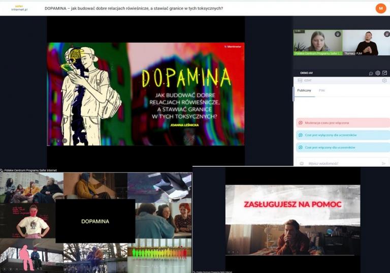 DOPAMINA – jak budować dobre relacjach rówieśnicze, a stawiać granice  w tych toksycznych? Dzień Bezpiecznego Internetu 2025 w Trzebini 