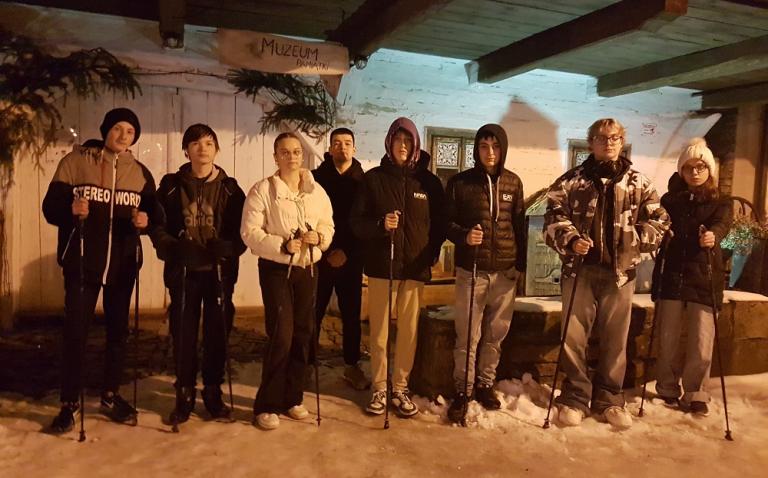 Zimowy nordic walking w Lanckoronie