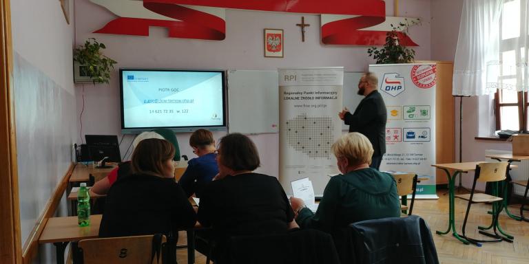 Prelekcja w ramach Regionalnego Punktu Informacyjnego w Starym Sączu. 