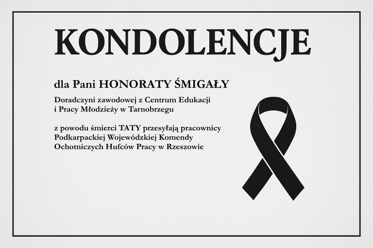 Kondolencje dla Pani Honoraty Śmigały