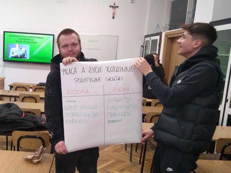 Aktywność zawodowa a życie rodzinne – warsztaty z uczestnikami Szkoły Branżowej I stopnia w Stalowej Woli