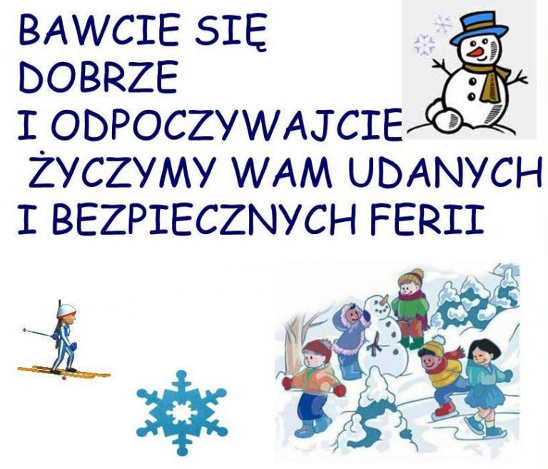 BEZPIECZNE FERIE ZIMOWE 
