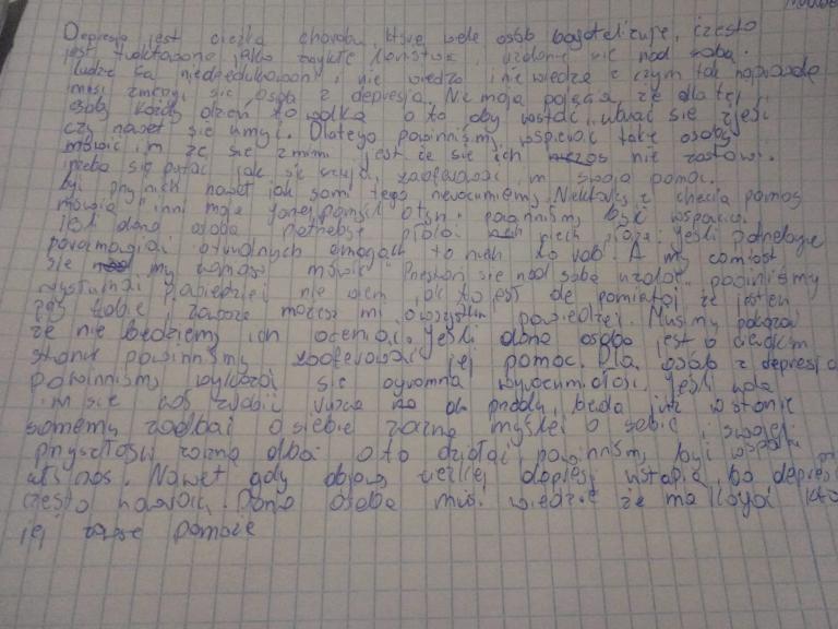 List do depresji