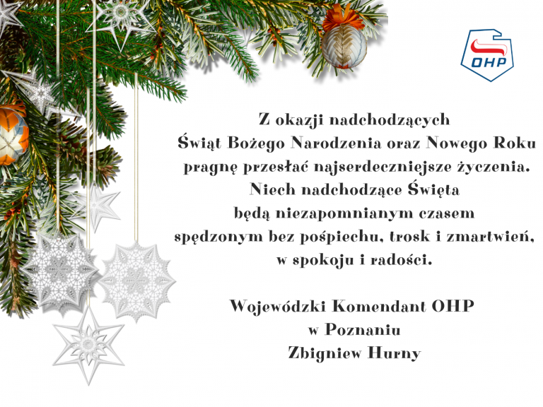 Życzenia Wojewódzkiego Komendanta OHP w Poznaniu