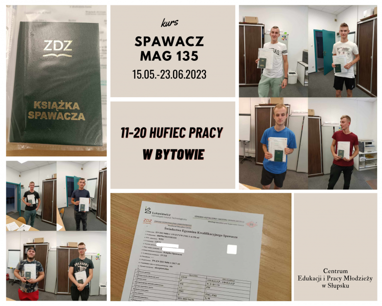 Zakończenie kursu spawania metodą MAG 135 w Bytowie