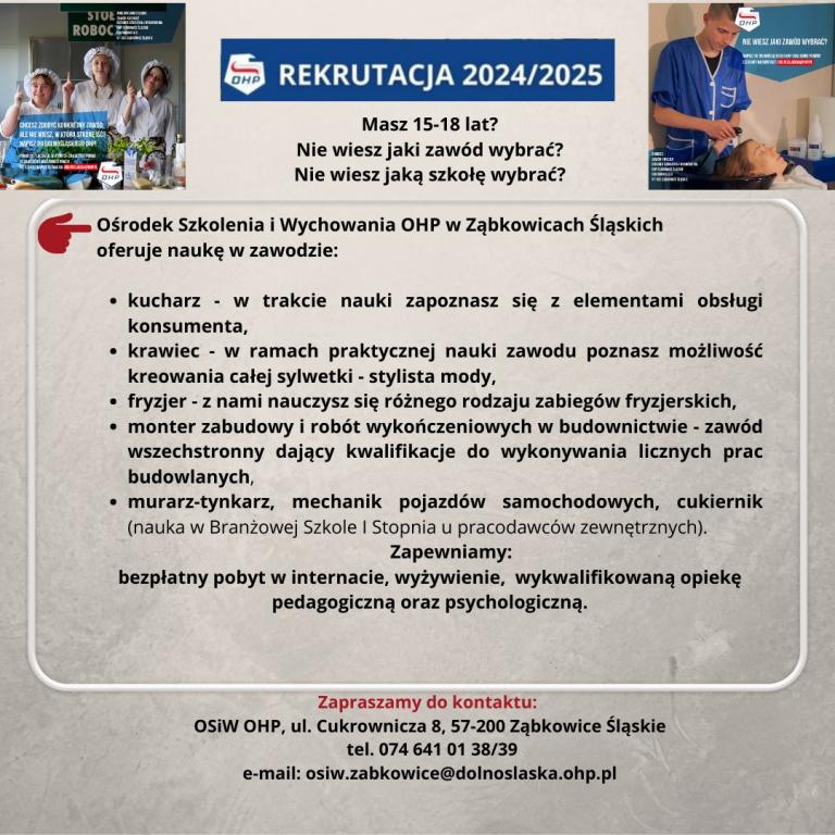 UWAGA! Rekrutacja uzupełniająca do jednostek stacjonarnych DWK OHP trwa do 15 listopada!