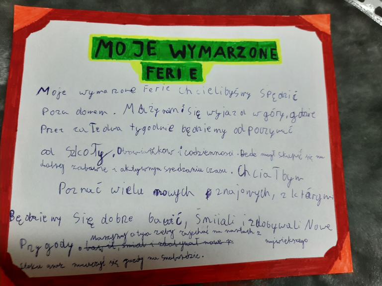 Moje wymarzone ferie