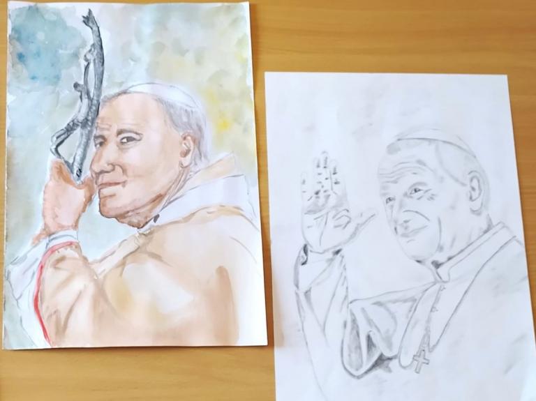 Jan Paweł II niosący młodzieży Dobrą Nowinę
