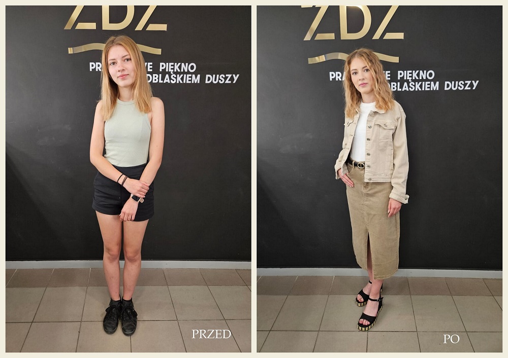 Fot.5. Widoczna metamorfoza uczestniczki projektu zdjęcia przed i po